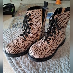 Torrid Polka Dot Lace-Up Boots 10ww